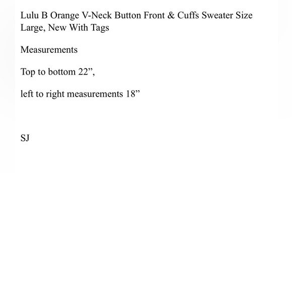 Lulu-B sweater orange size Large NWT - Picture 10 of 10